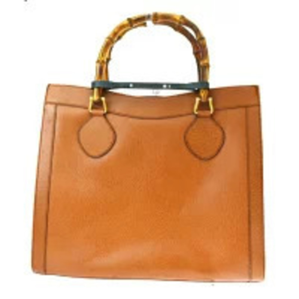 Gucci Bamboo Handbag Brown Leather